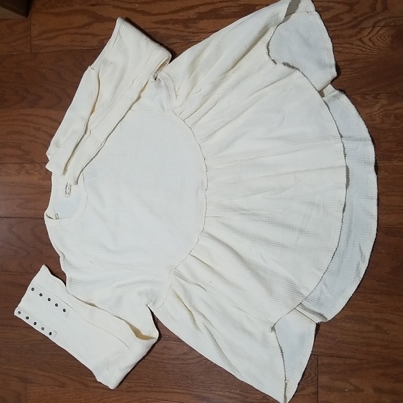 NEW! FREE PEOPLE BABYDOLL TOP - CREAM sz small NWT 12.12 - Picture 5 of 6